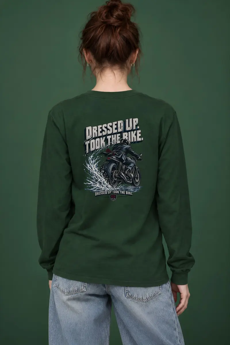 "Suited Motorcycle Rider" Unisex Longsleeve T-shirt