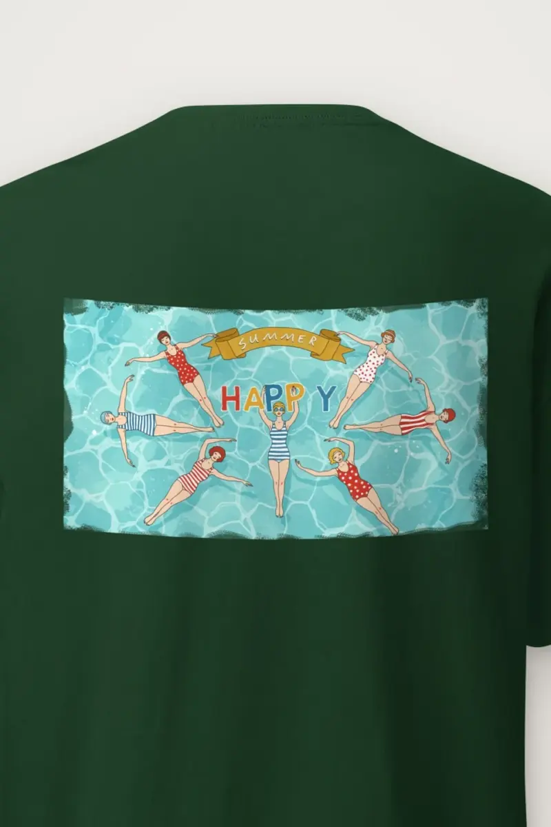"Summer Happy" Heavyweight Unisex Crewneck T-shirt