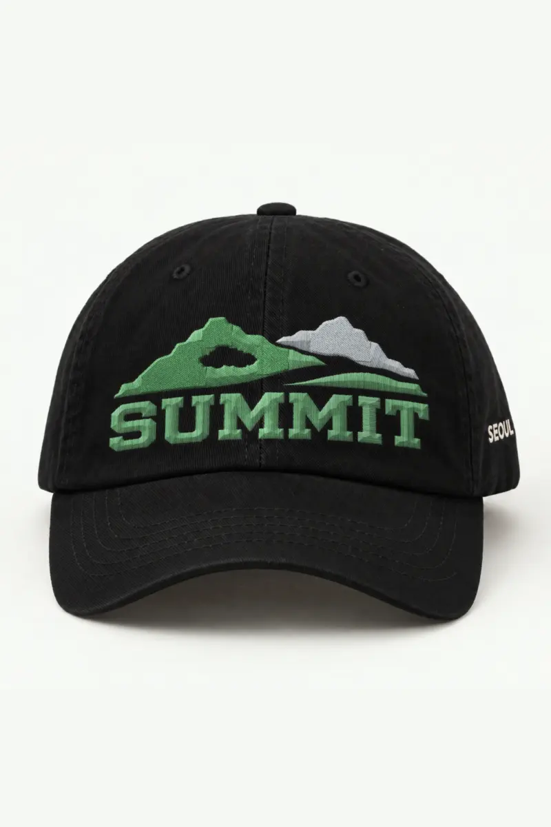 "SUMMIT" Classic Dad Hat · Embroidered — black/cap-front