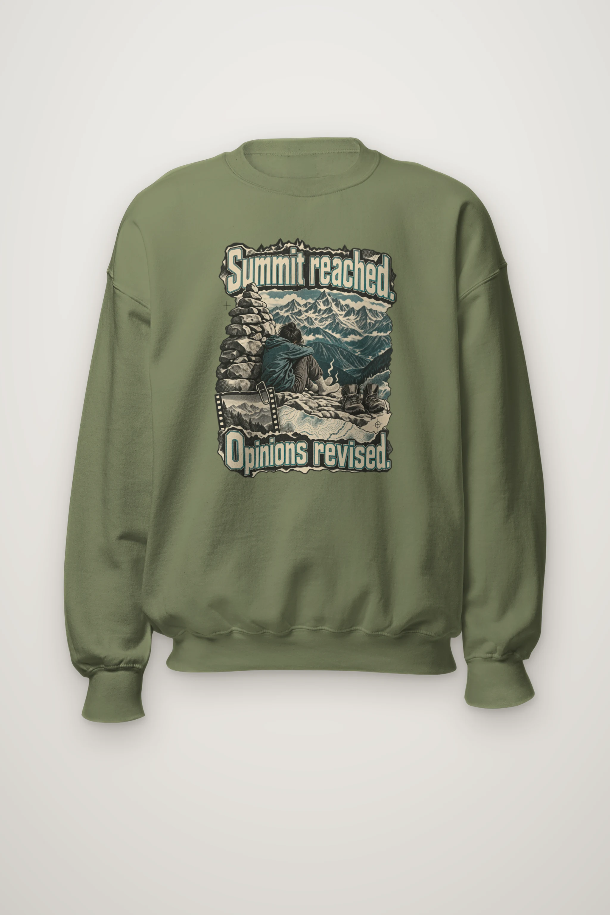 "Summit Reached Opinions Revised" Heavy Blend Unisex Crewneck Sweatshirt