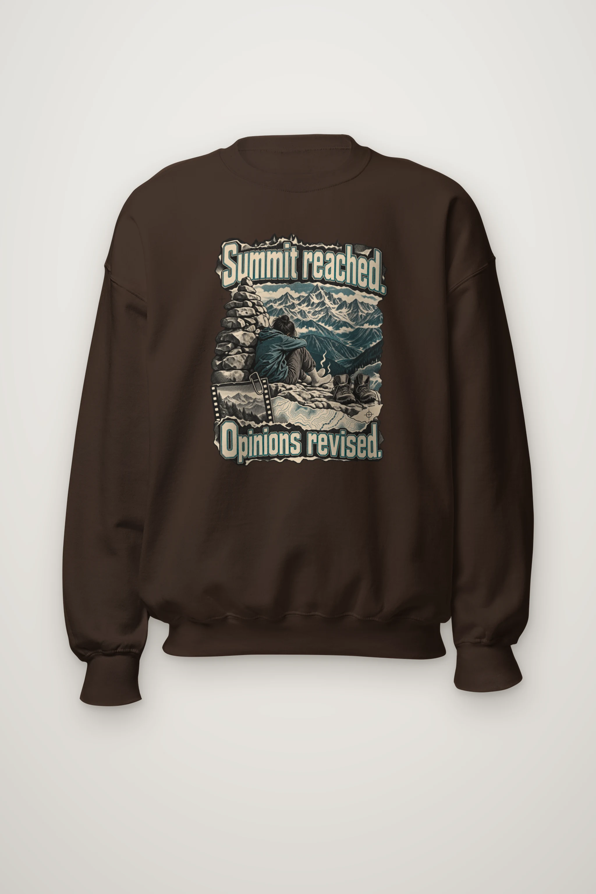 "Summit Reached Opinions Revised" Heavy Blend Unisex Crewneck Sweatshirt