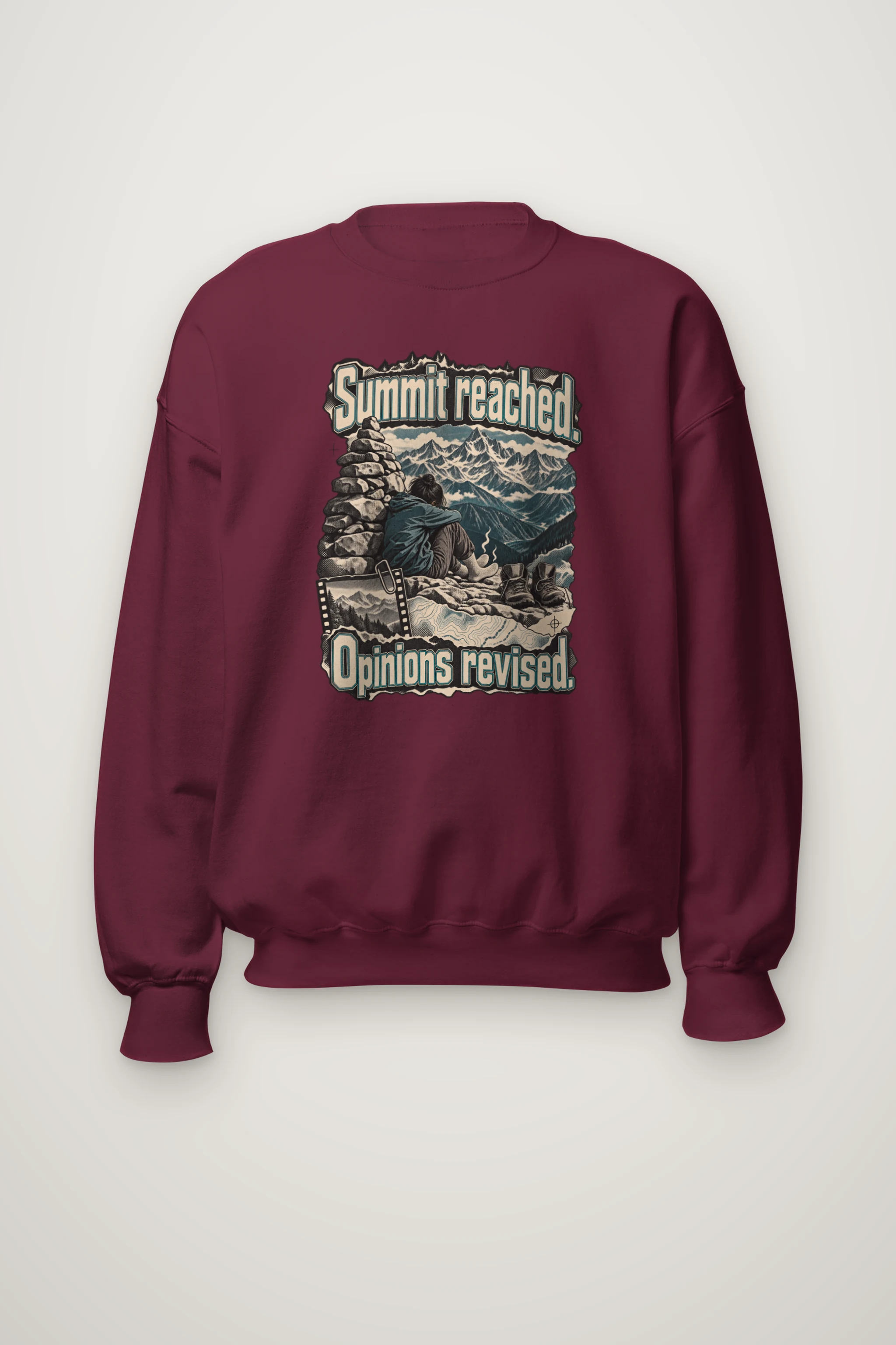 "Summit Reached Opinions Revised" Heavy Blend Unisex Crewneck Sweatshirt