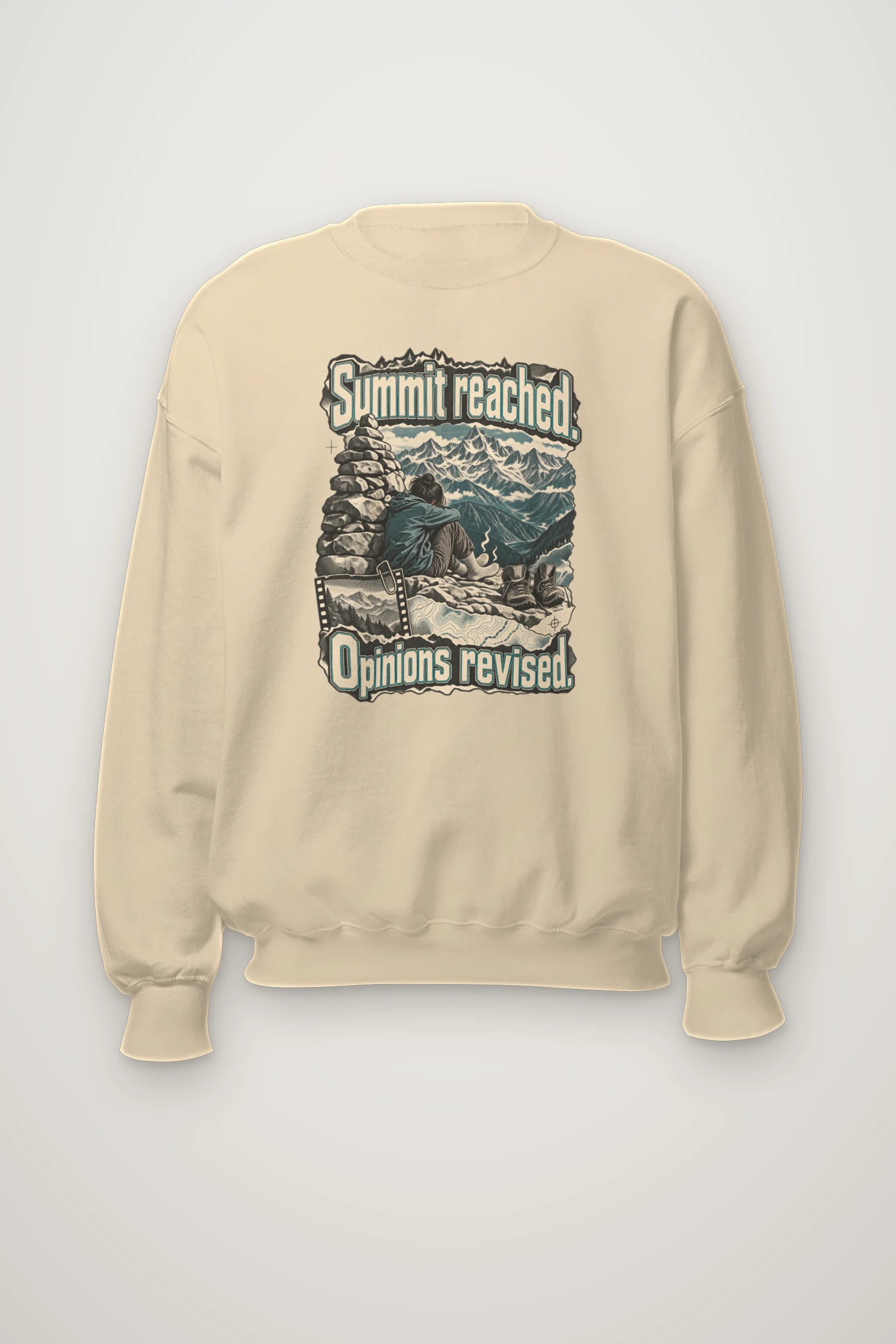 "Summit Reached Opinions Revised" Heavy Blend Unisex Crewneck Sweatshirt
