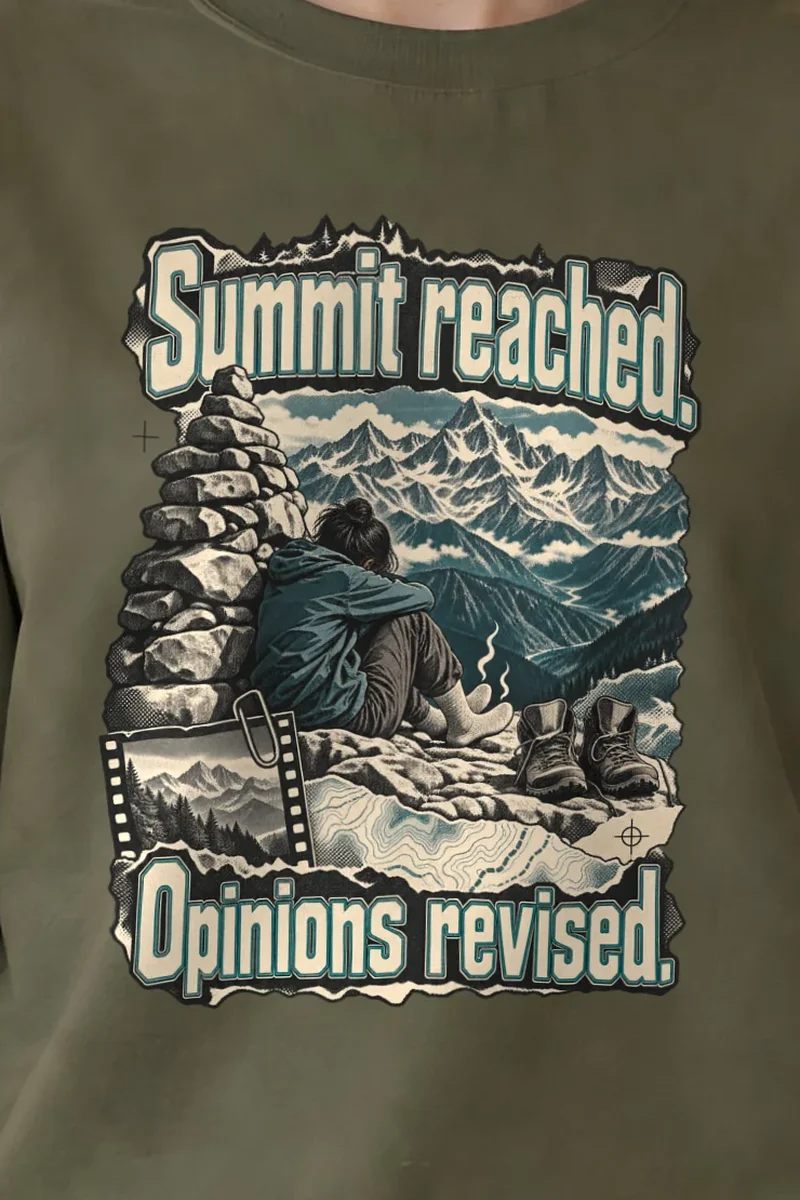 "Summit Reached Opinions Revised" 1 Crewneck Sweatshirt - the graphic up close