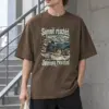 "Summit Reached. Opinions Revised." Men's Oversized Heavyweight Crewneck T-Shirt