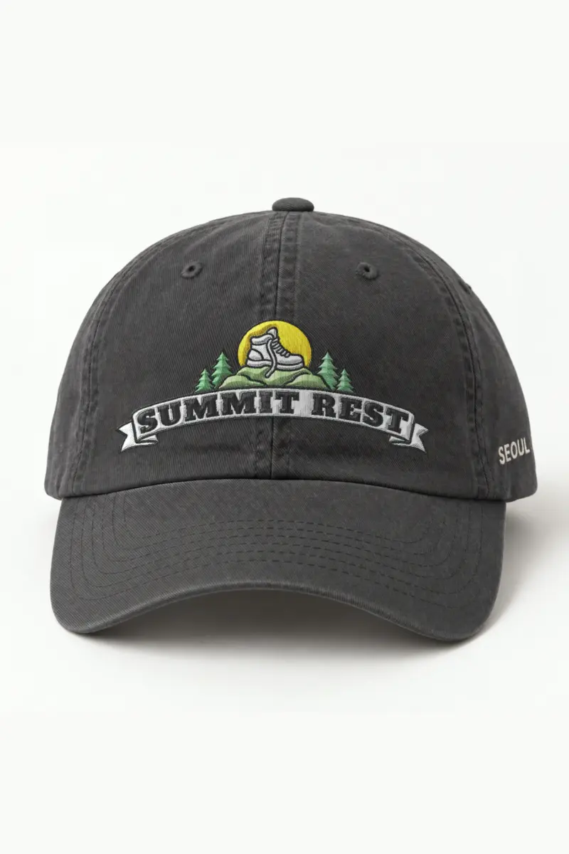 "Summit Rest" Classic Dad Hat · Embroidered — dark-grey/cap-front