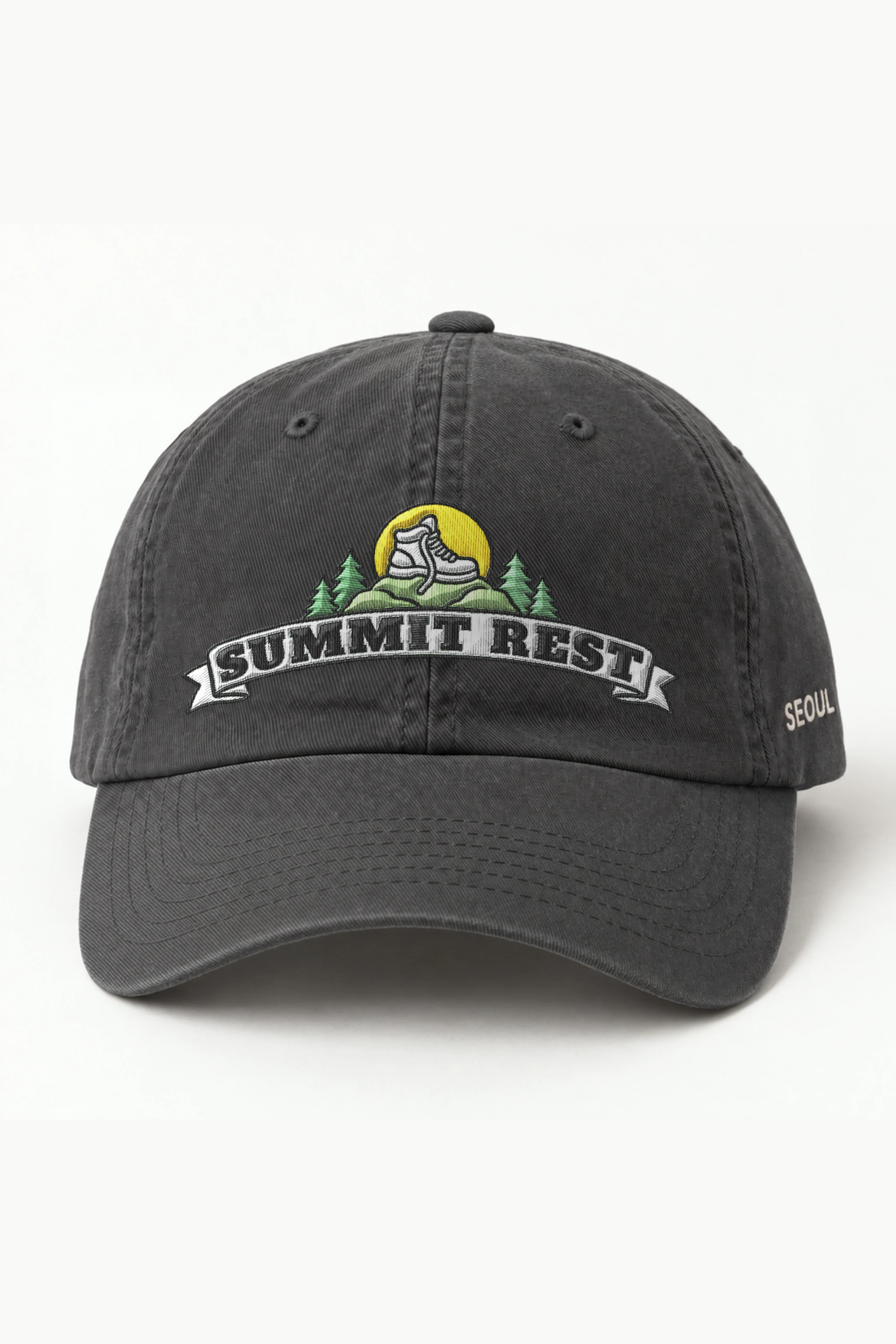 "Summit Rest" Classic Dad Hat · Embroidered — dark-grey/cap-front