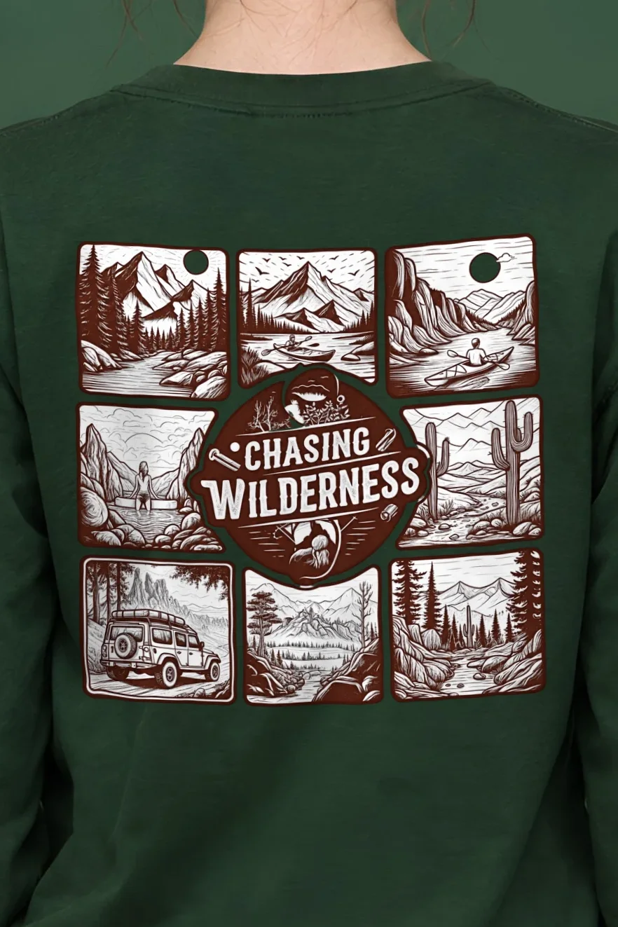 "Summit Trail Emblem" Unisex Longsleeve T-shirt - the graphic up close