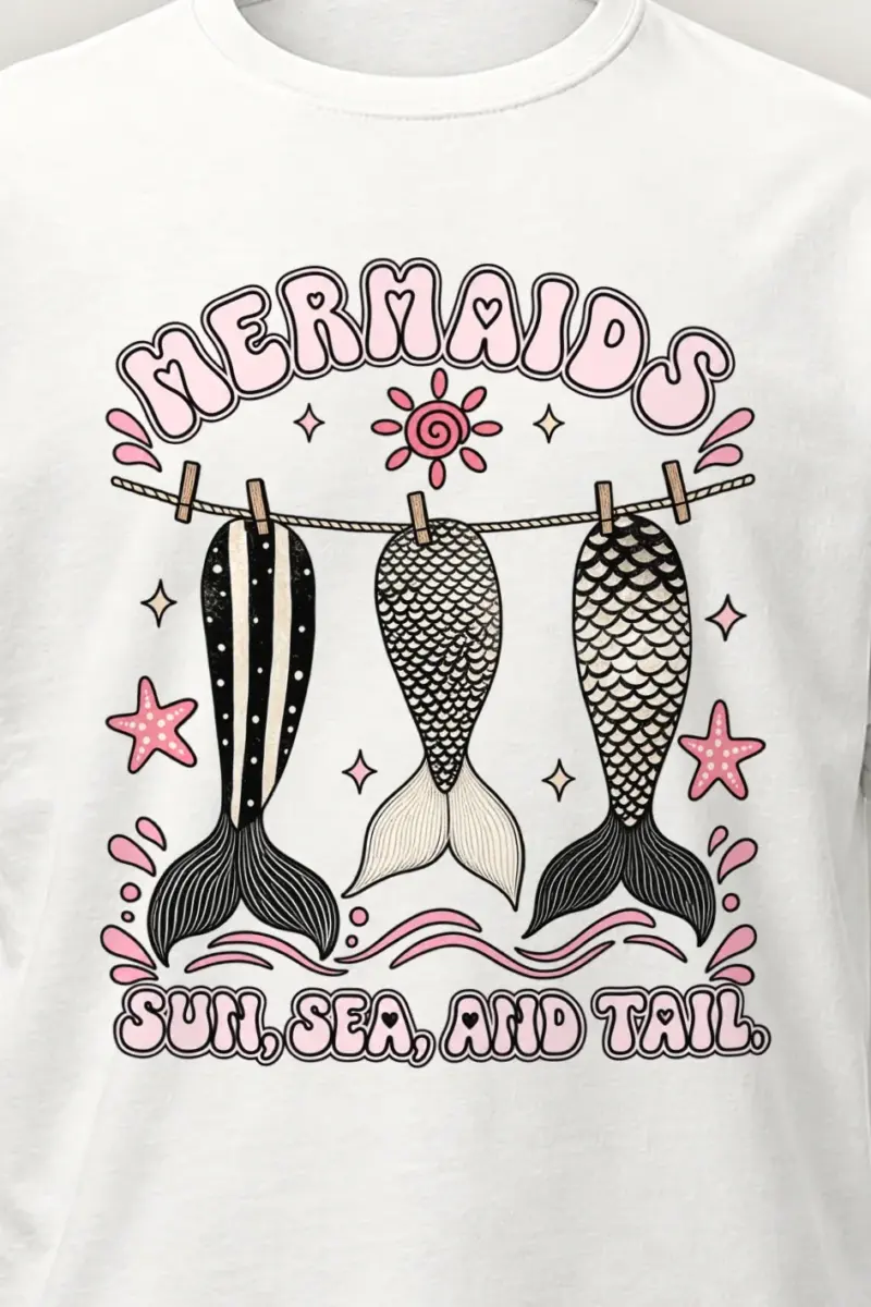 "Sun, Sea, And Tail" Heavyweight Unisex Crewneck T-shirt