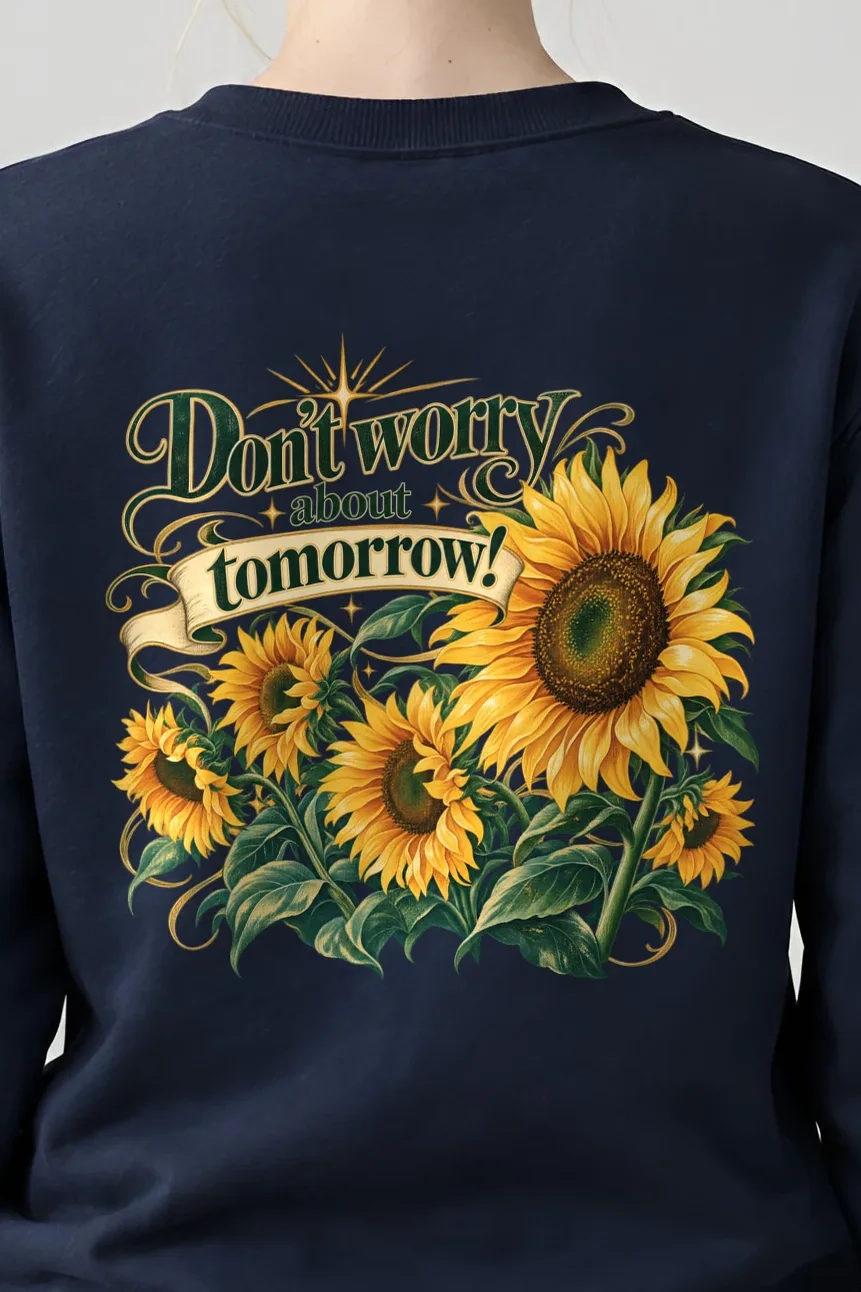 "Sunflower Tomorrow" 1 Crewneck Sweatshirt - the graphic up close