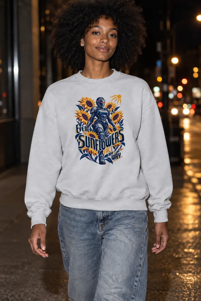 "Sunflowers Face My Way" Unisex Crewneck Sweatshirt