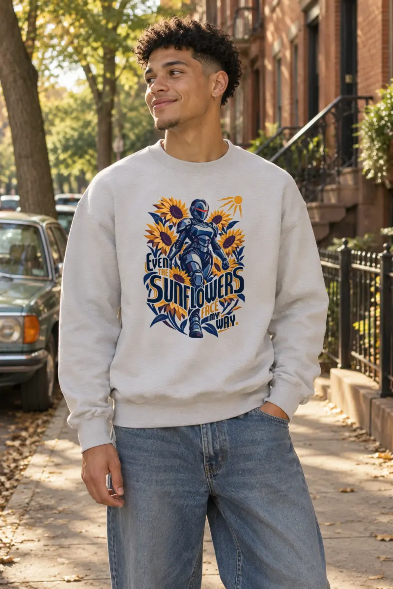 "Sunflowers Face My Way" Unisex Crewneck Sweatshirt