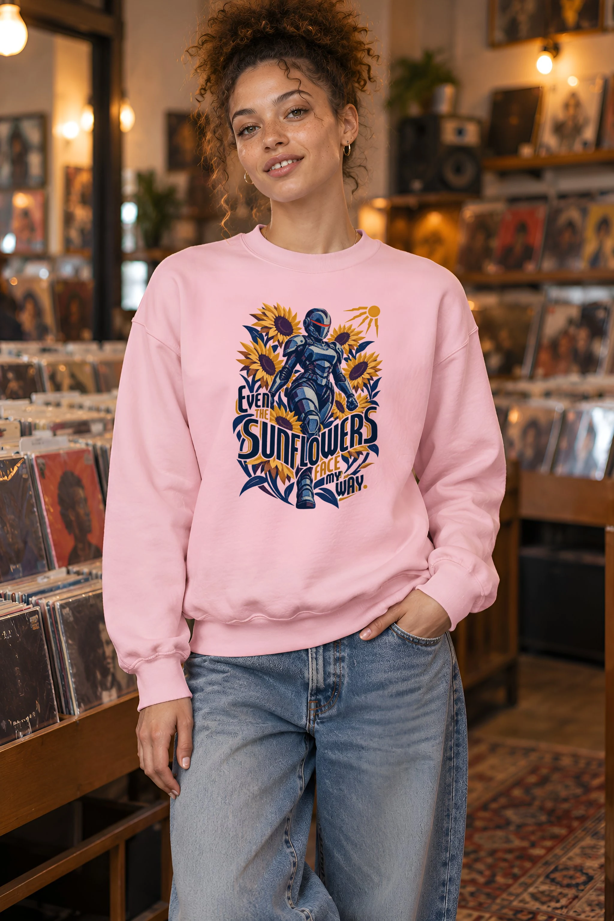 "Sunflowers Face My Way" Unisex Crewneck Sweatshirt