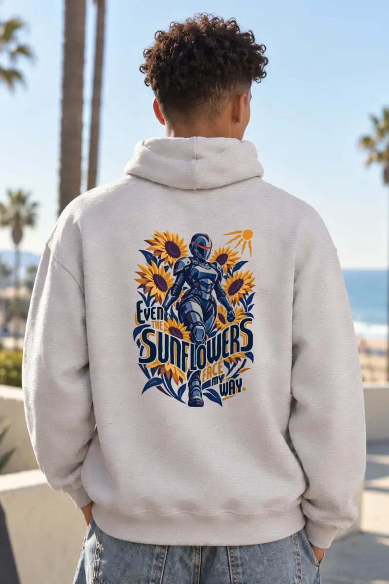 “Sunflowers Face My Way” Unisex Pullover Hoodie