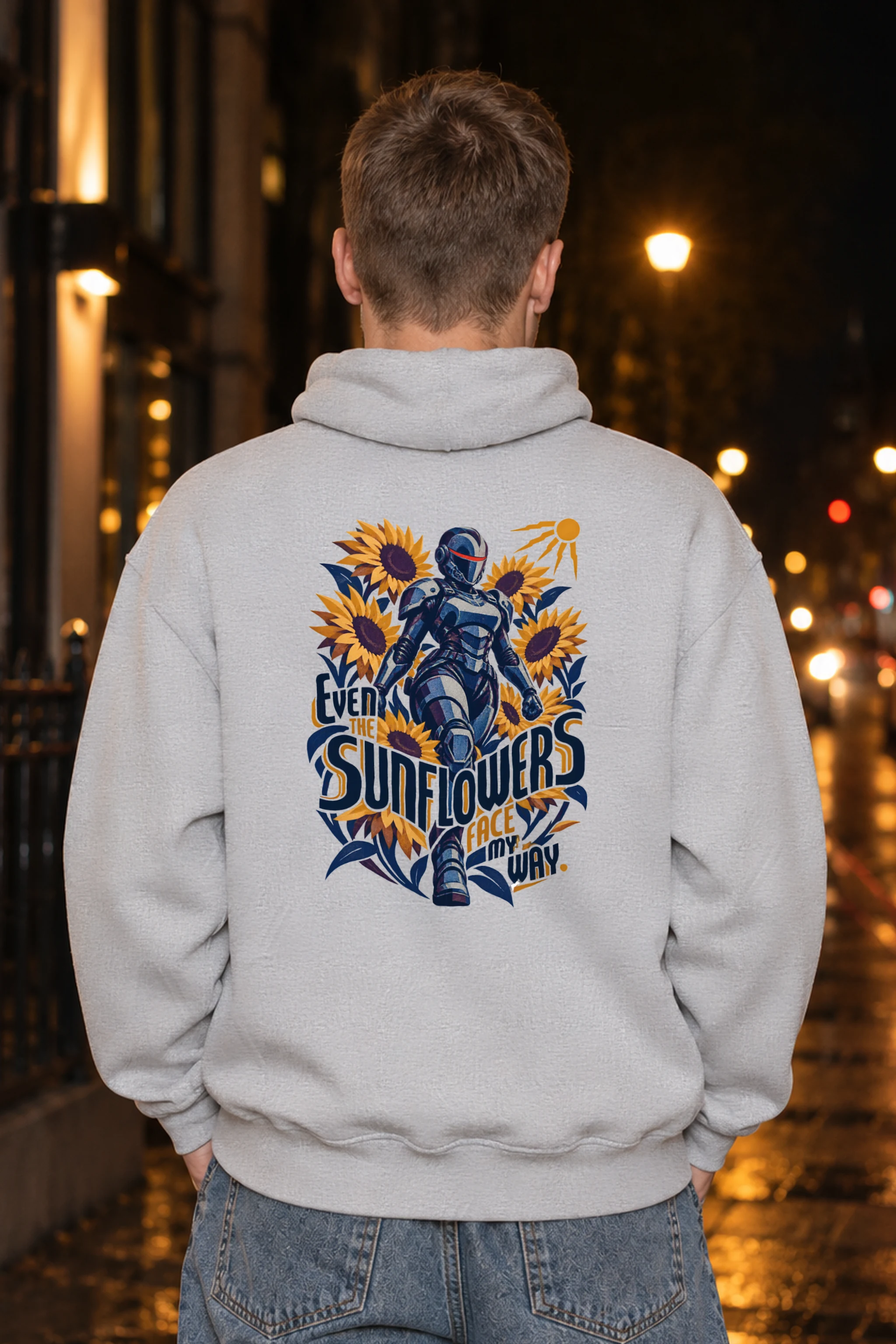 "Sunflowers Face My Way" Unisex Pullover Hoodie
