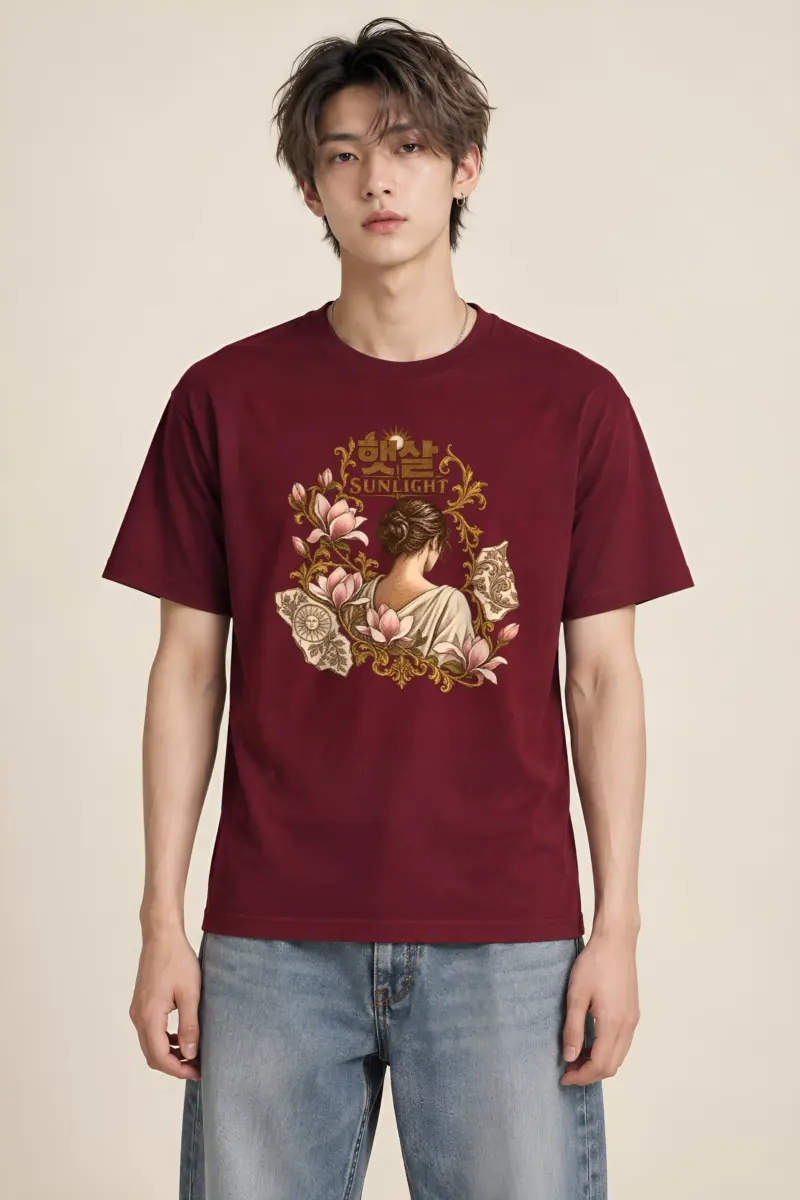 "Sunlight Hangul Engraving" Heavyweight Unisex Crewneck T-shirt