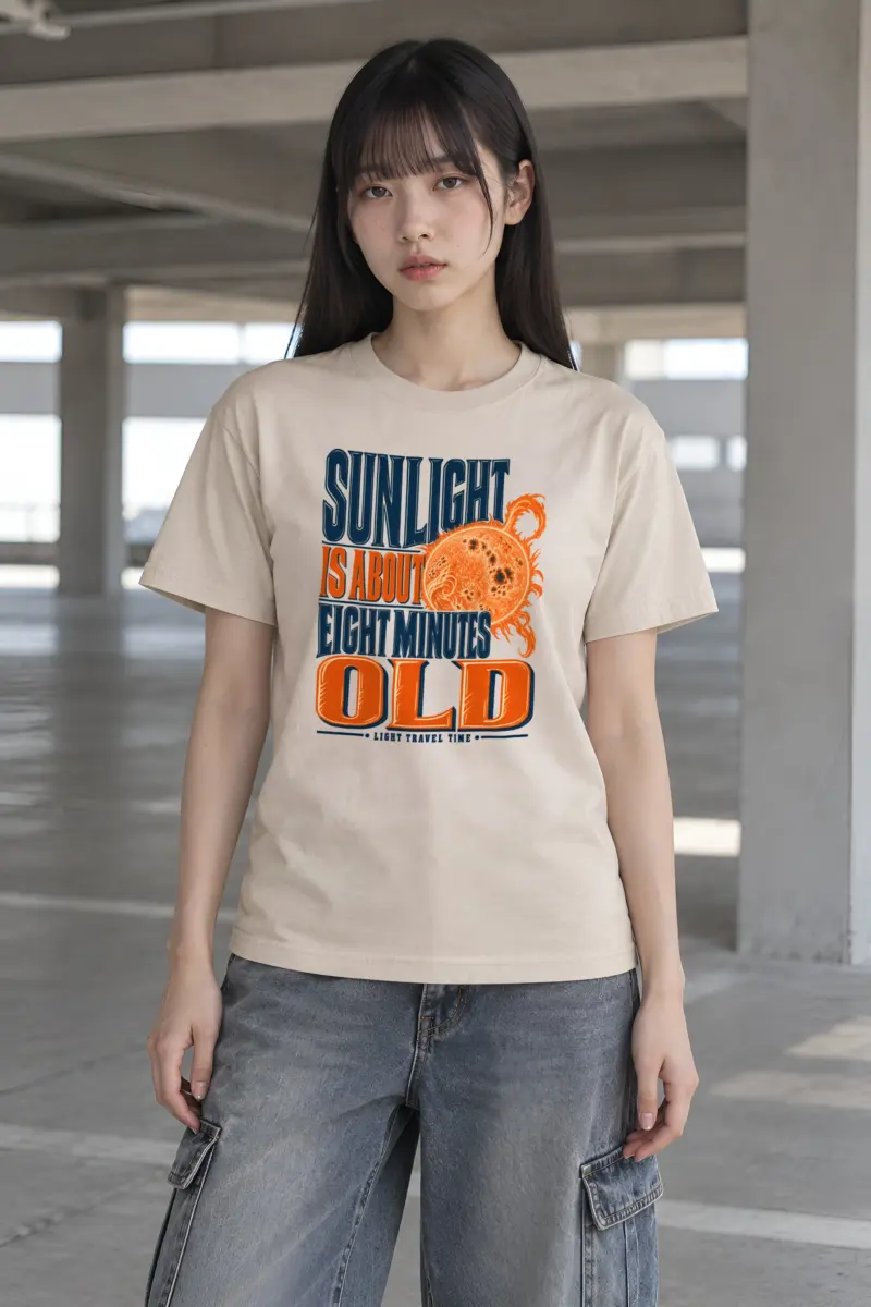 "Sunlight Is About Eight Minutes Old" Heavyweight Unisex Crewneck T-shirt