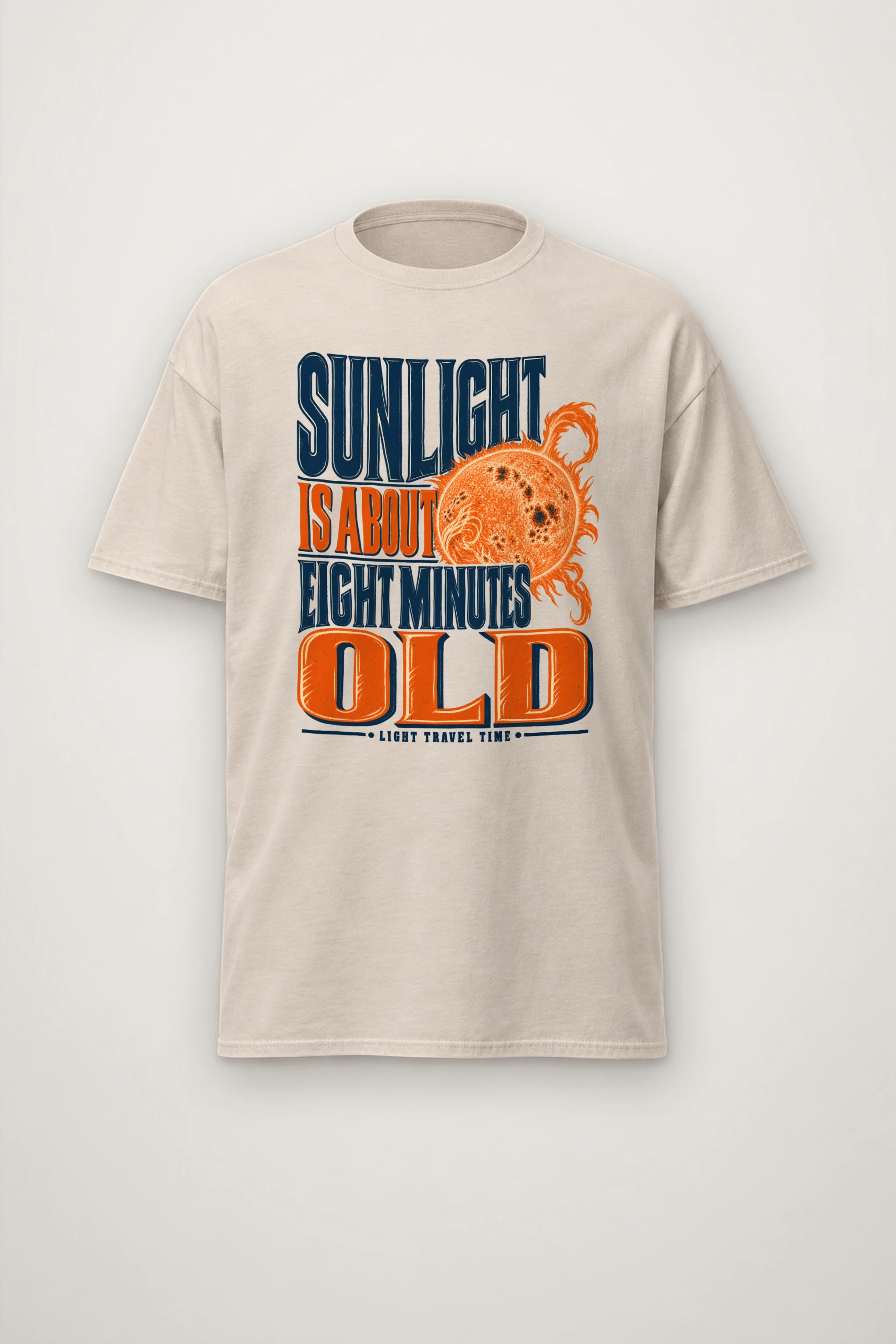 "Sunlight Is About Eight Minutes Old" Heavyweight Unisex Crewneck T-shirt