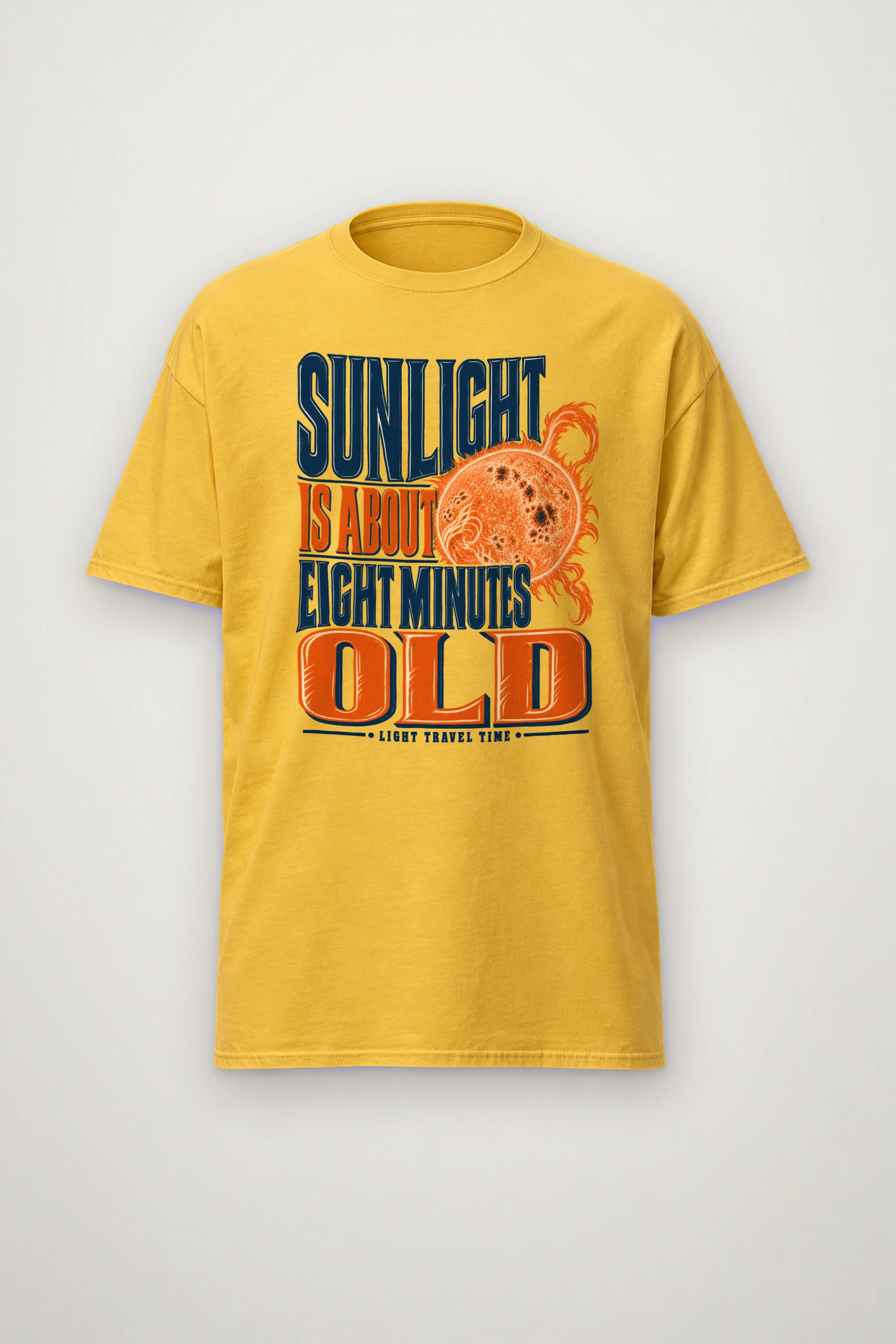 "Sunlight Is About Eight Minutes Old" Heavyweight Unisex Crewneck T-shirt
