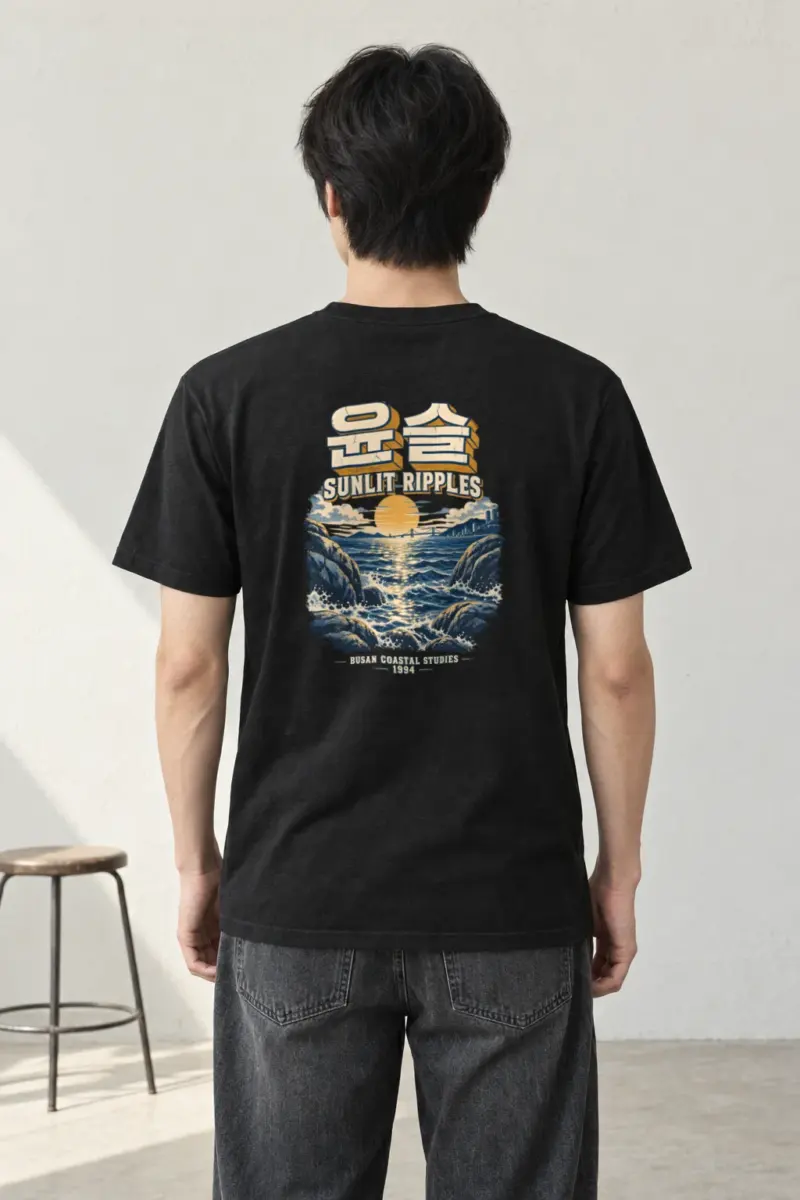 “Sunlit Ripples” Heavyweight Unisex Crewneck T-shirt