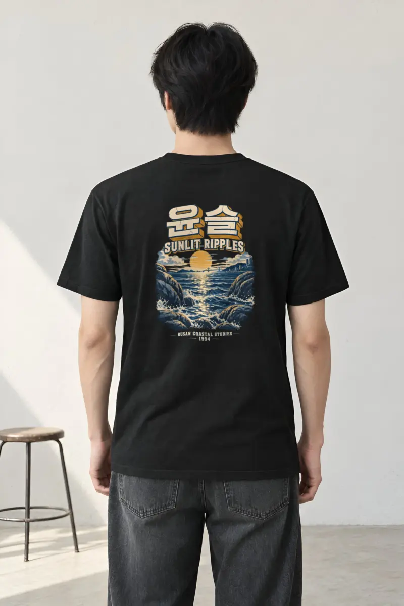 "Sunlit Ripples" Heavyweight Unisex Crewneck T-shirt