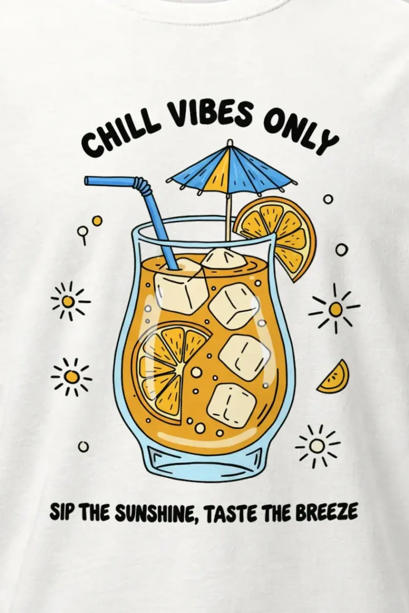 "Sunny Sips" Heavyweight Unisex Crewneck T-shirt