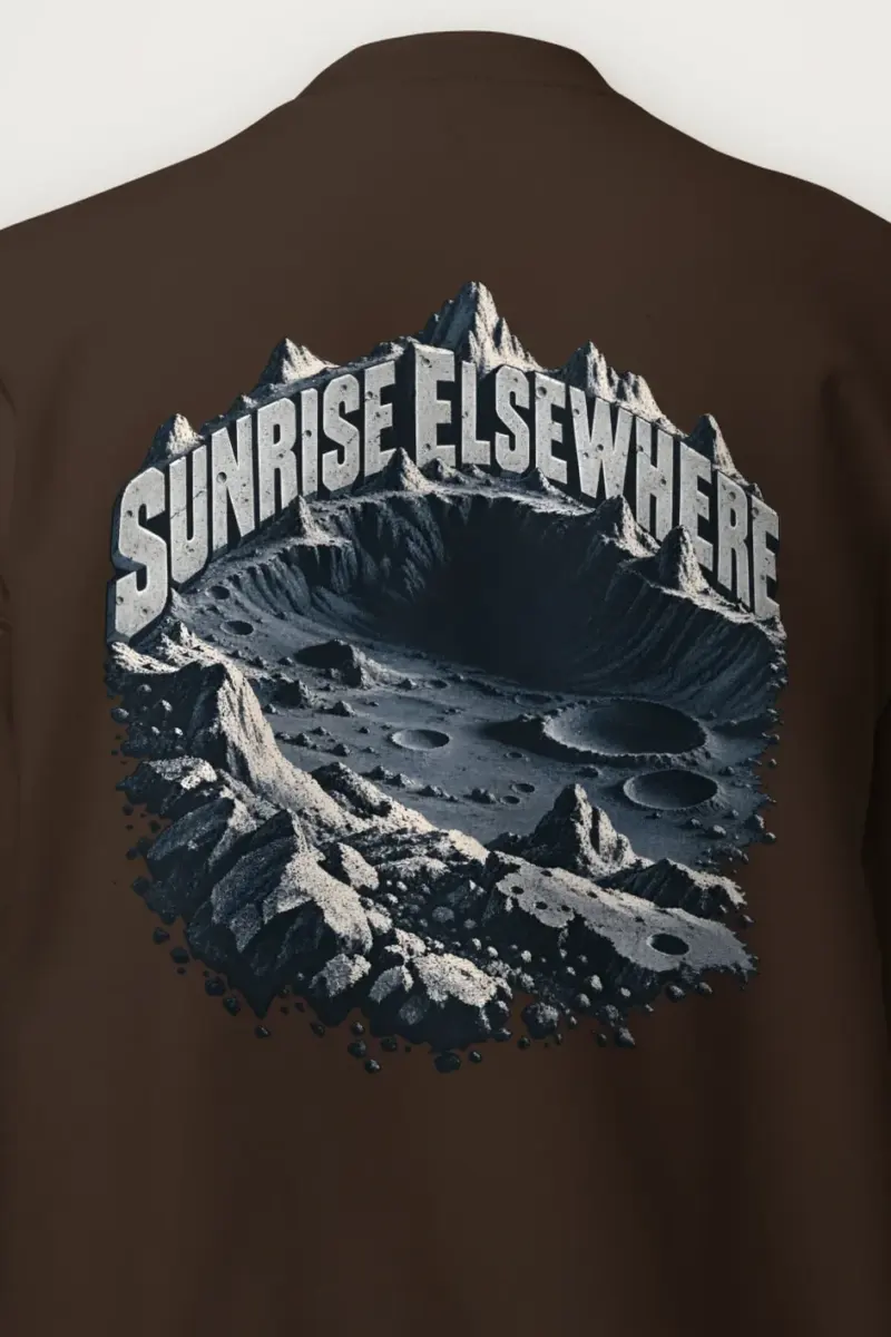 "Sunrise Elsewhere" Heavy Blend Unisex Crewneck Sweatshirt - the graphic up close