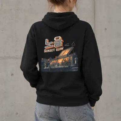 "Sunset Glow Rooftop" Heavy Blend Unisex Pullover Hoodie