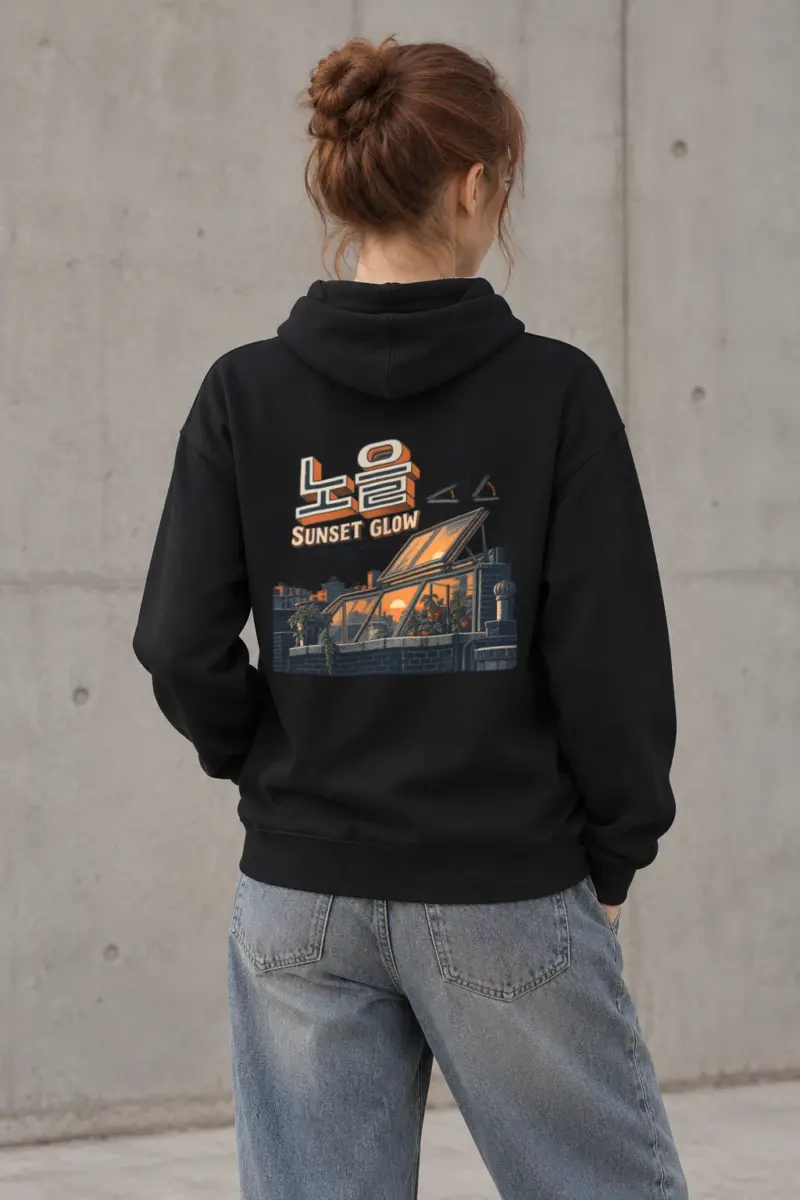 "Sunset Glow Rooftop" Heavy Blend Unisex Pullover Hoodie