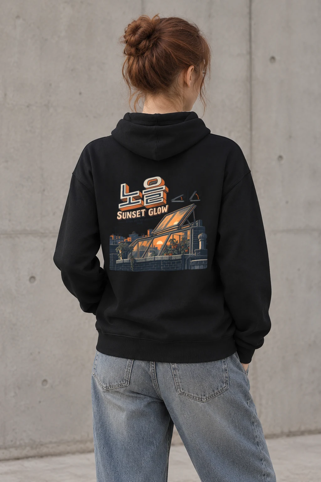 "Sunset Glow Rooftop" Heavy Blend Unisex Pullover Hoodie