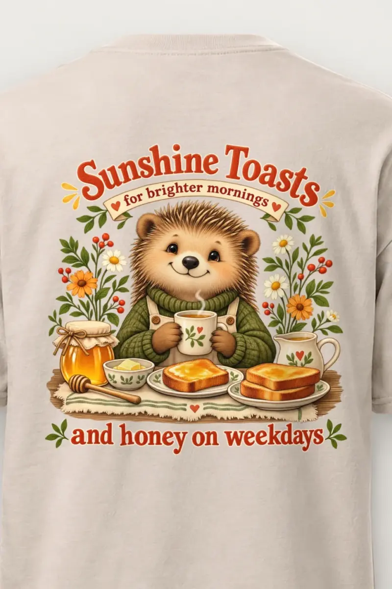 "Sunshine Toasts" Heavyweight Unisex Crewneck T-shirt