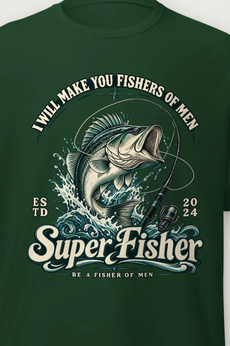 "Super Fisher" Heavyweight Unisex Crewneck T-shirt