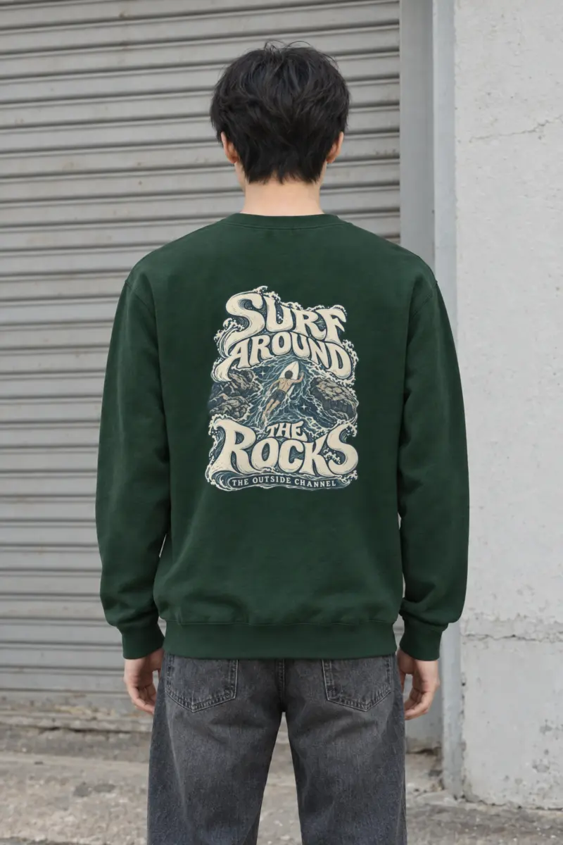 "Surf Around The Rocks" Heavy Blend Unisex Crewneck Sweatshirt