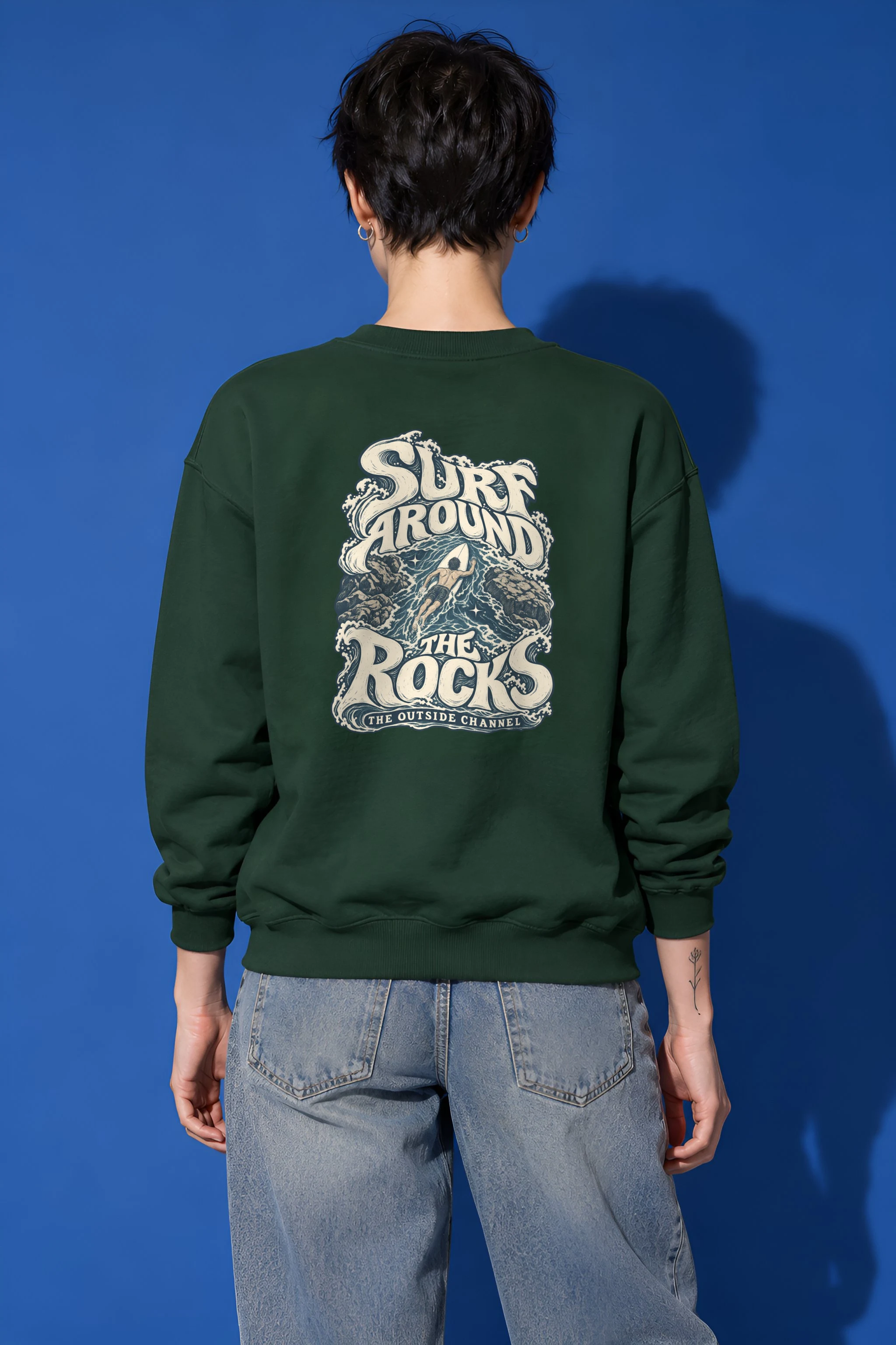 "Surf Around The Rocks" 1 Crewneck Sweatshirt