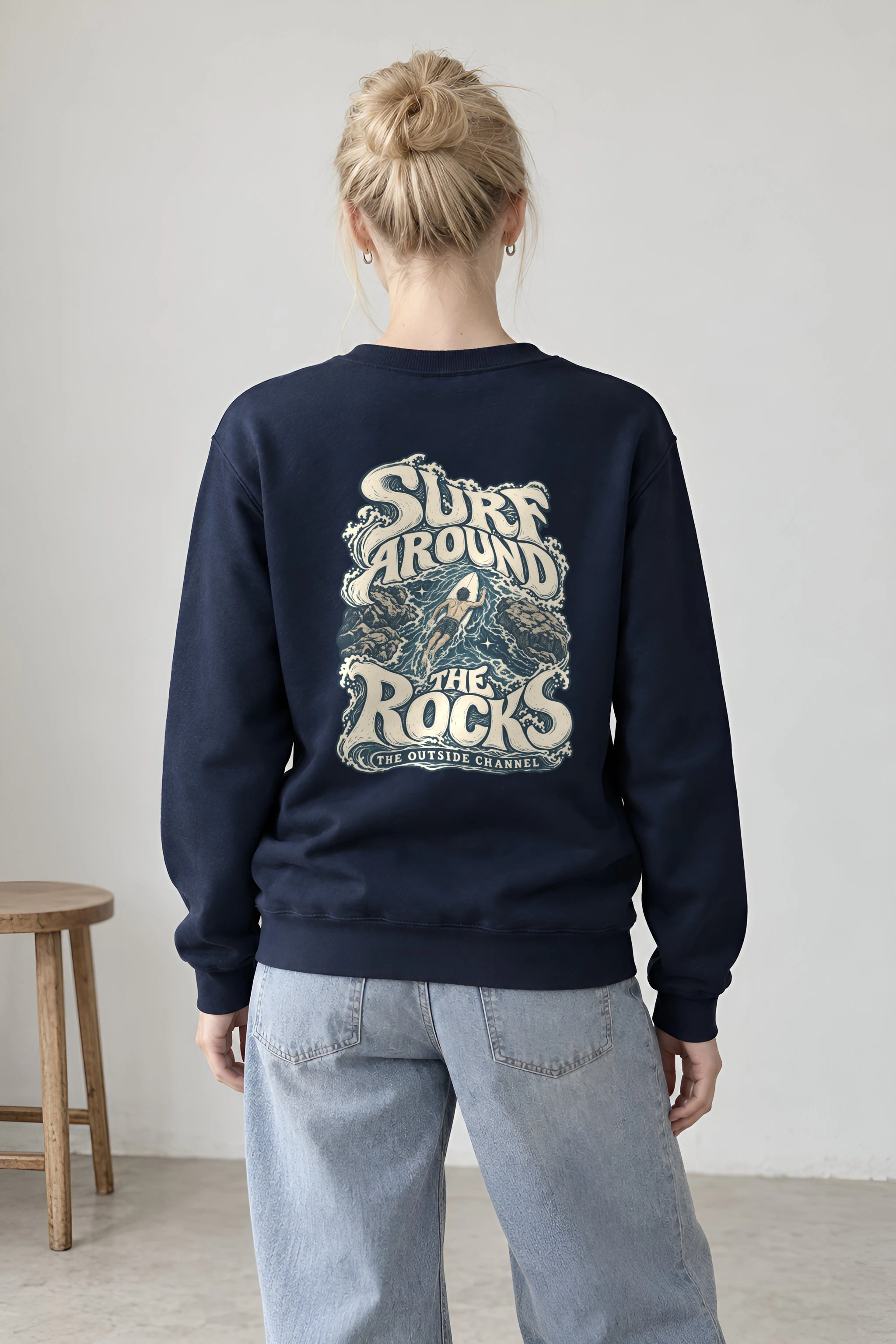 "Surf Around The Rocks" 1 Crewneck Sweatshirt