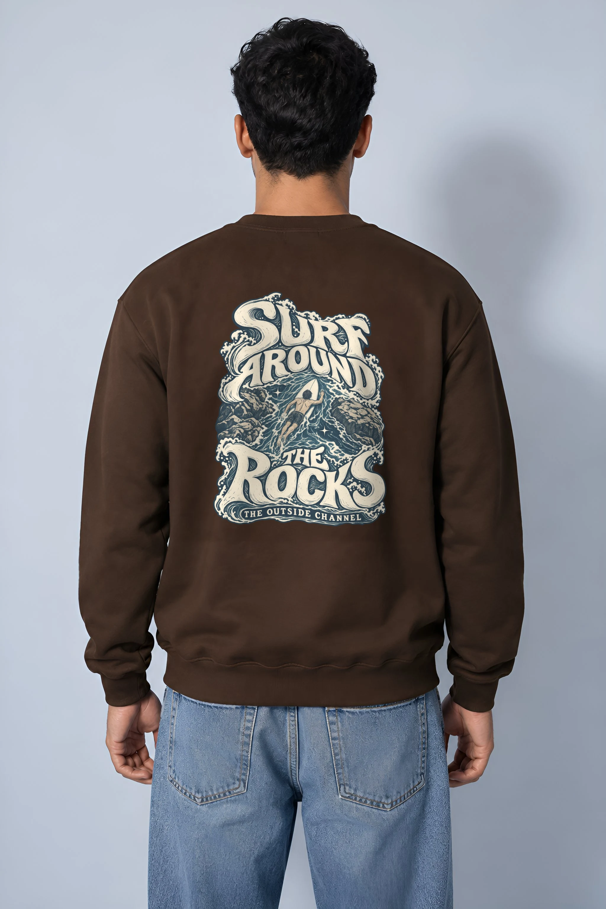 "Surf Around The Rocks" 1 Crewneck Sweatshirt