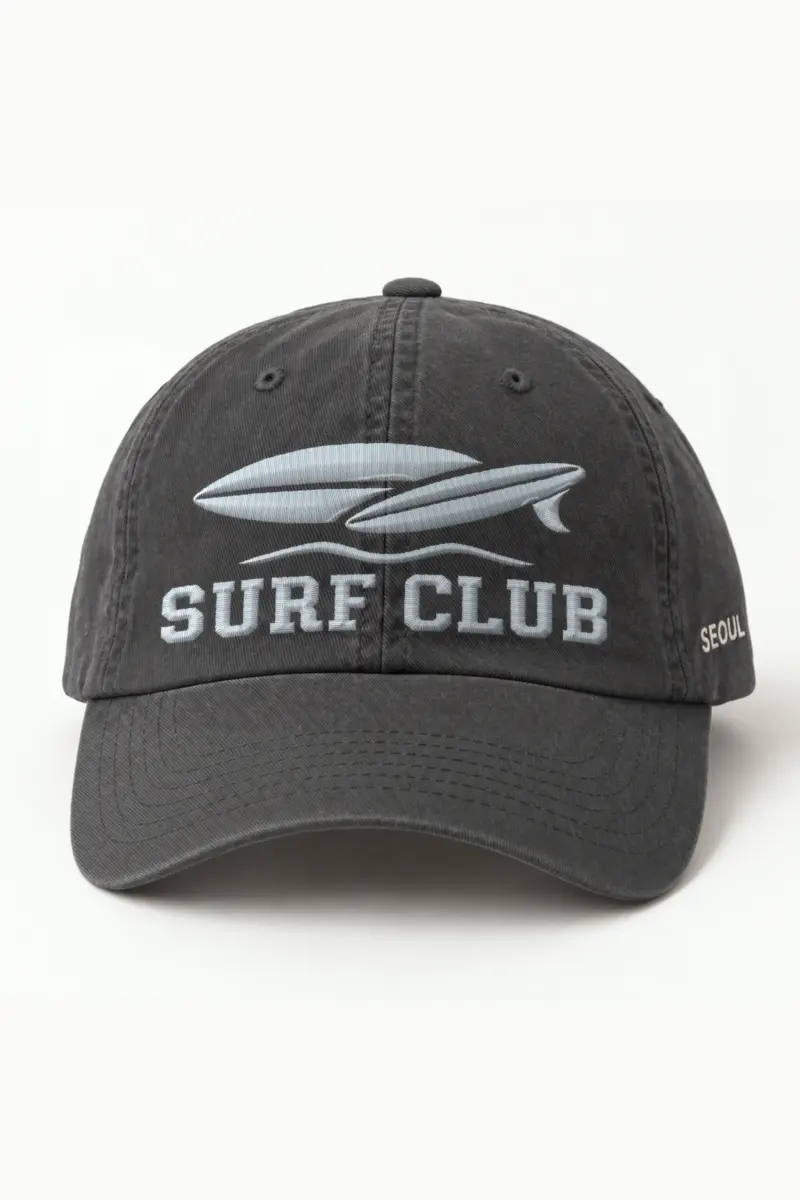 "SURF CLUB" Classic Dad Hat · Embroidered — dark-grey/cap-front