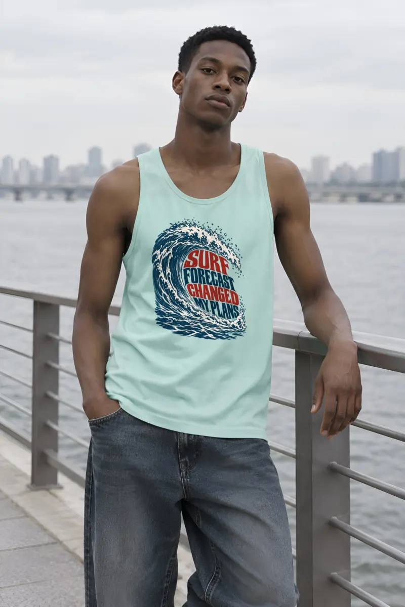 “Surf Forecast Changed My Plans” Unisex Jersey Tank