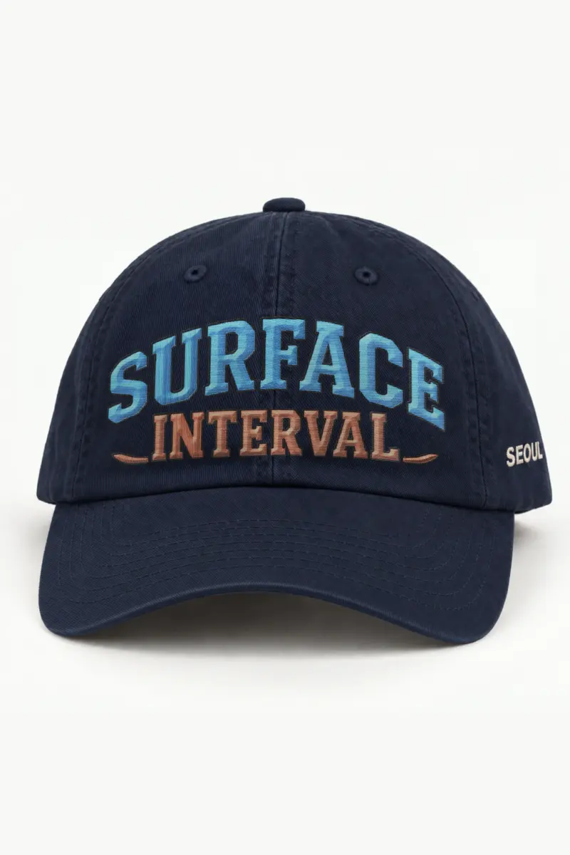 "Surface Interval" Classic Dad Hat · Embroidered — navy/cap-front