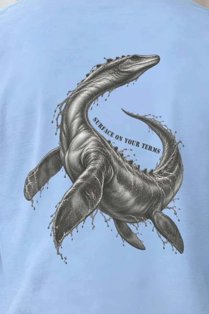 "Surface on Your Terms" Unisex Longsleeve T-shirt - the graphic up close