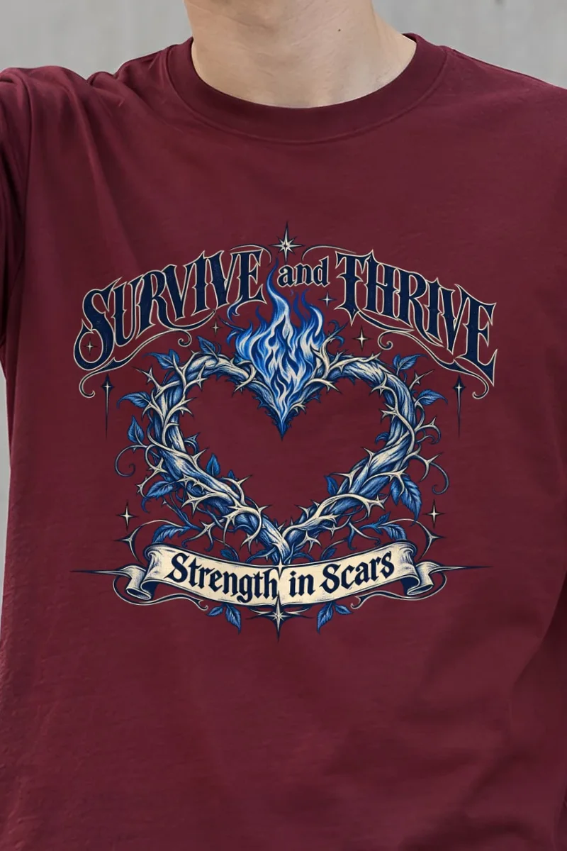 "Survive And Thrive" Heavyweight Unisex Crewneck T-shirt
