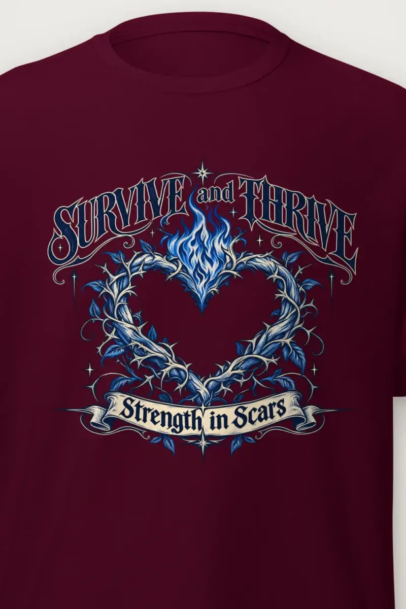 "Survive And Thrive" Heavyweight Unisex Crewneck T-shirt