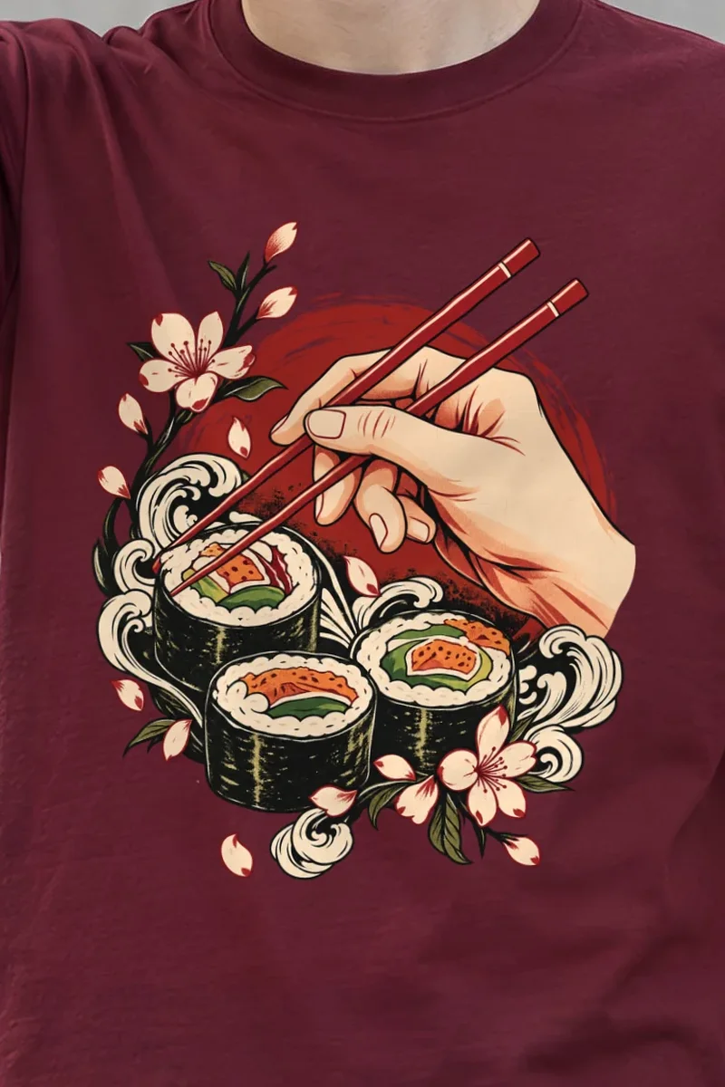 "Sushi Wave Hand" Heavyweight Unisex Crewneck T-shirt