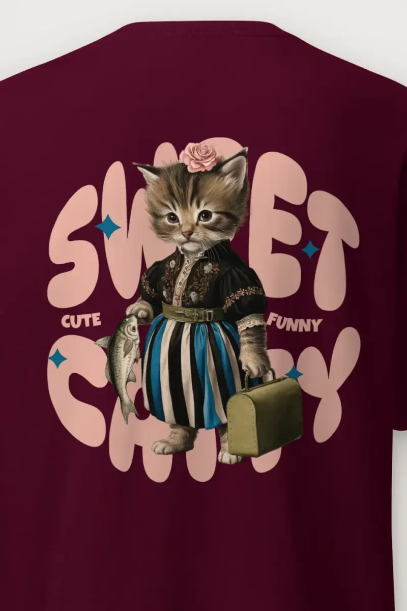 "Sweet Cat" Heavyweight Unisex Crewneck T-shirt