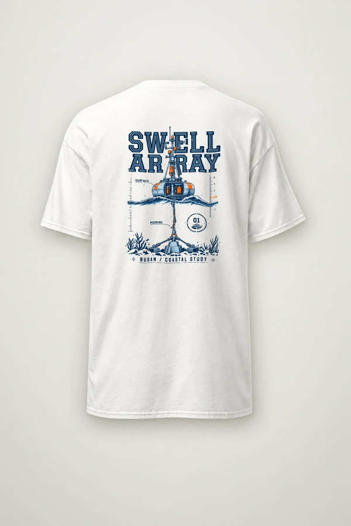 "Swell Array Busan Coastal Study" Heavyweight Unisex Crewneck T-shirt