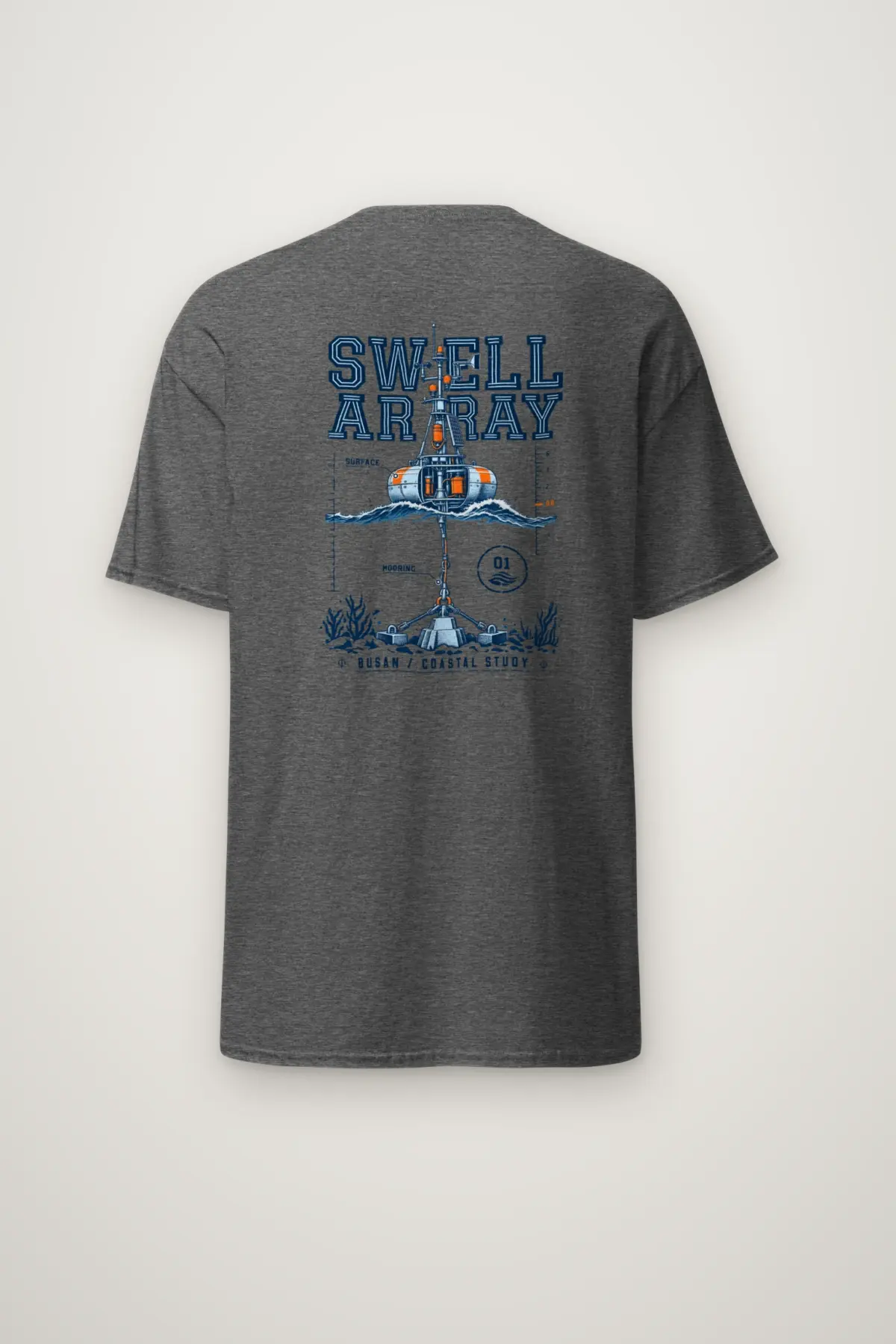 "Swell Array Busan Coastal Study" Heavyweight Unisex Crewneck T-shirt