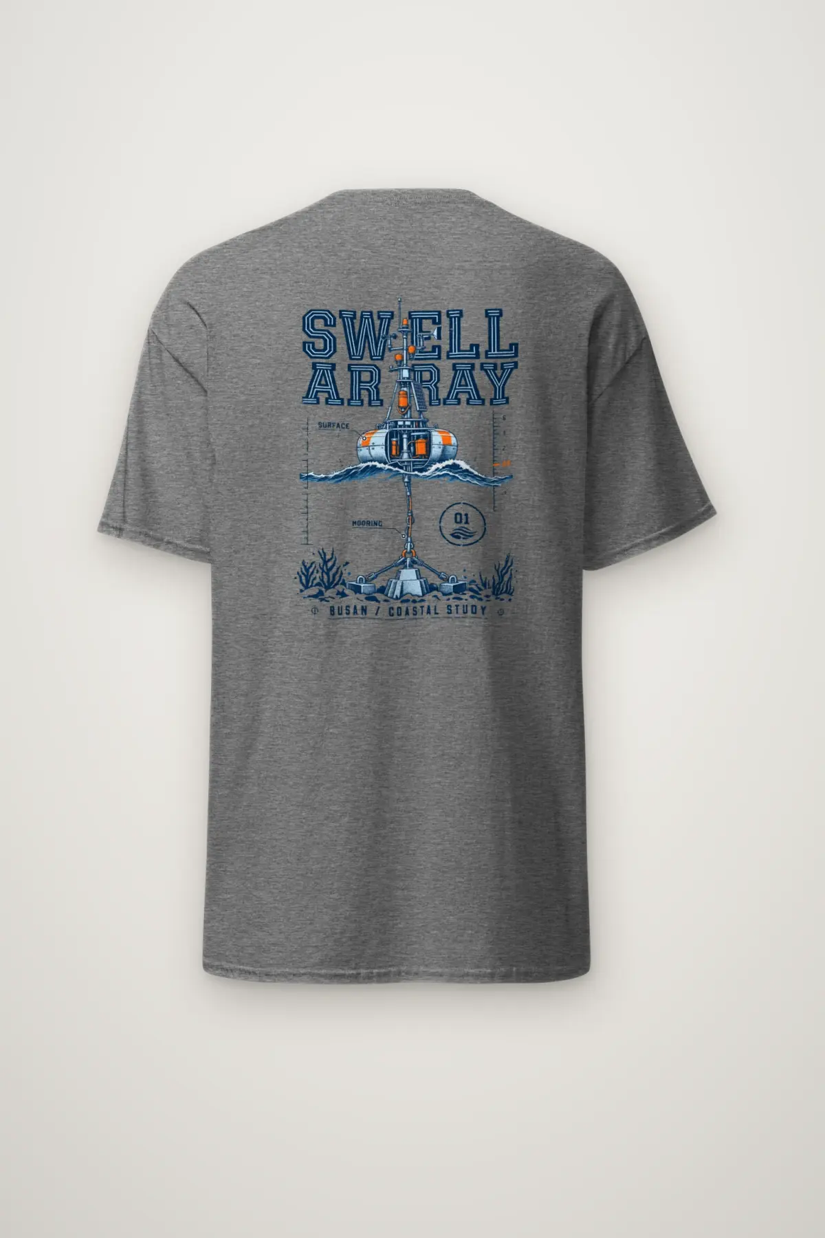 "Swell Array Busan Coastal Study" Heavyweight Unisex Crewneck T-shirt