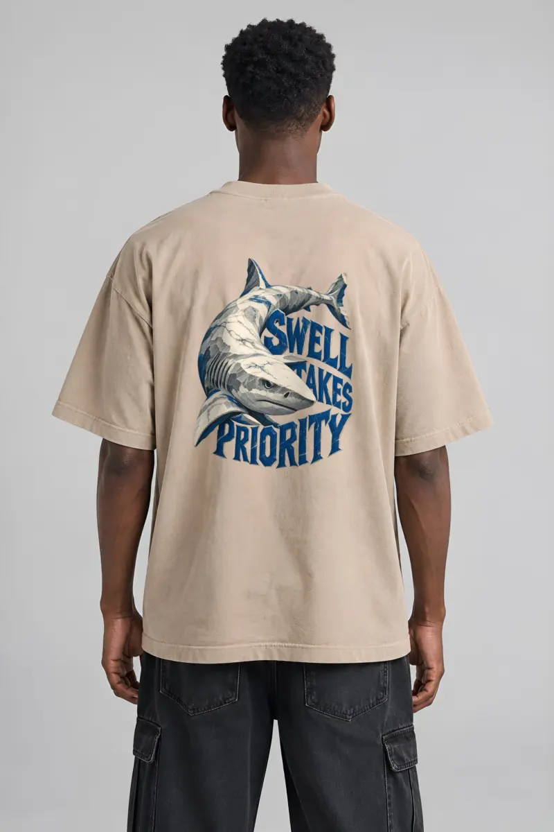 "Swell Takes Priority" Unisex Oversized Heavyweight Crewneck T-Shirt