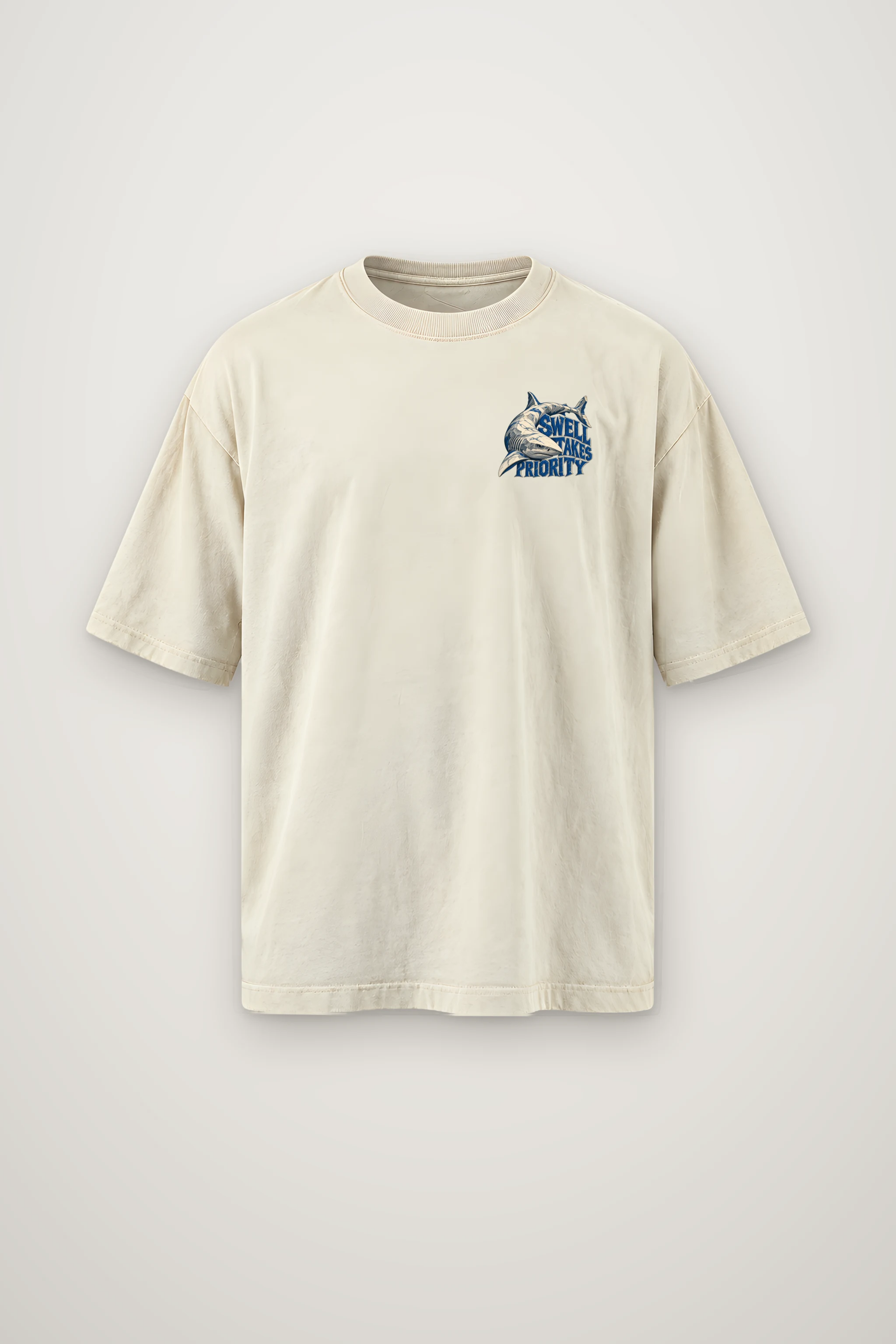 "Swell Takes Priority" Men's Oversized Heavyweight Crewneck T-Shirt