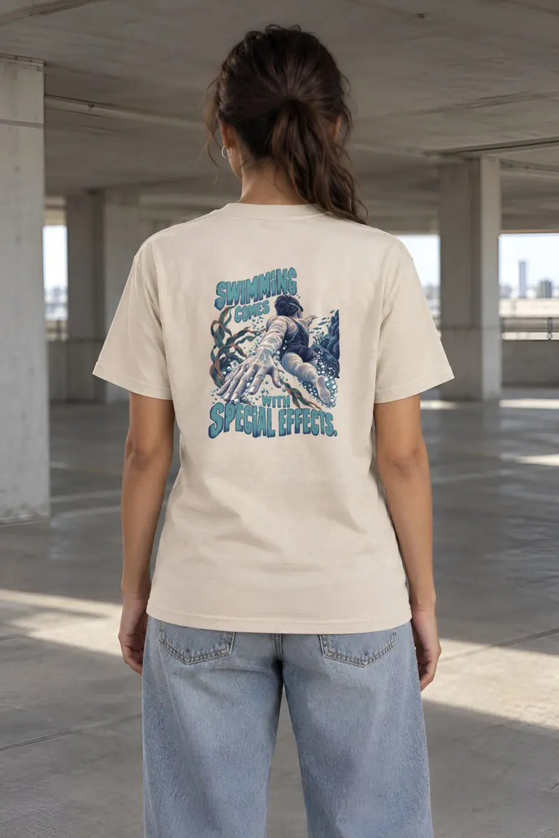 “Swimming Comes With Special Effects” Heavyweight Unisex Crewneck T-shirt